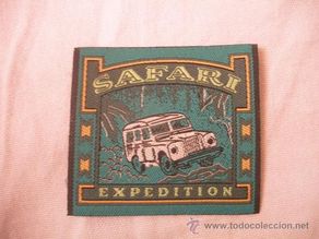 Vintage: Parche de hilo,safari expedition.